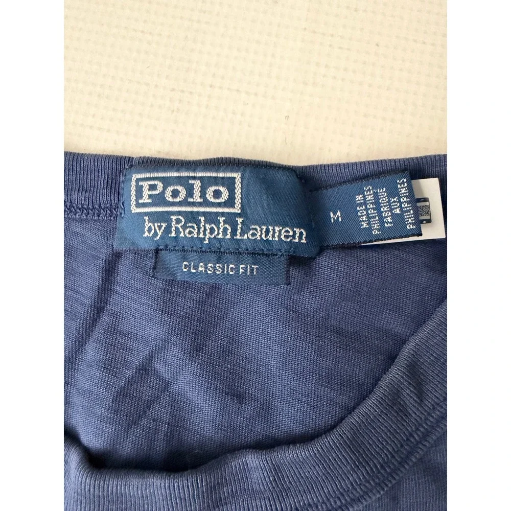 Polo Ralph Lauren T-Shirt Men Medium Blue Athl Div 03 Graphic Classic Fit